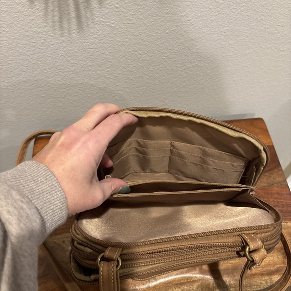 MultiSac Zippy Triple Compartment Crossbody Bag Purse Traveling Pockets EUC - Picture 8 of 12